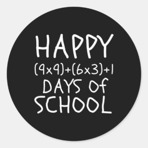 Sticker Rond Amusants 100e Jour De L'École Enseignant Enfants 1