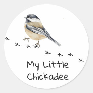 Sticker Rond Amusants Chickadee Cute little Bird Traces