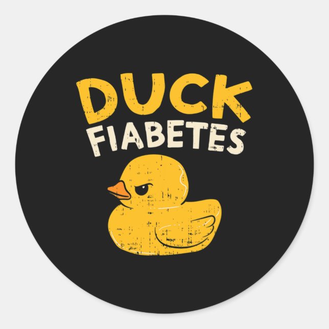Sticker Rond Amusants Diabète Sensibilisation I Canard Fiabetes (Devant)