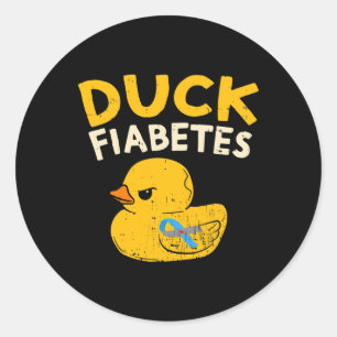 Sticker Rond Amusants Diabète Sensibilisation I Canard Fiabetes