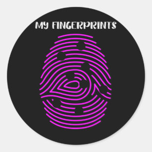 Sticker Rond Amusants en empreintes digitales T1d Type 1 Sensib