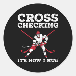 Sticker Rond Amusants Hockey Sur Glace Art Pour Hommes Femmes H
