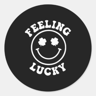 Sticker Rond Amusants Sentiment Lucky Sourire Face Saint Patric