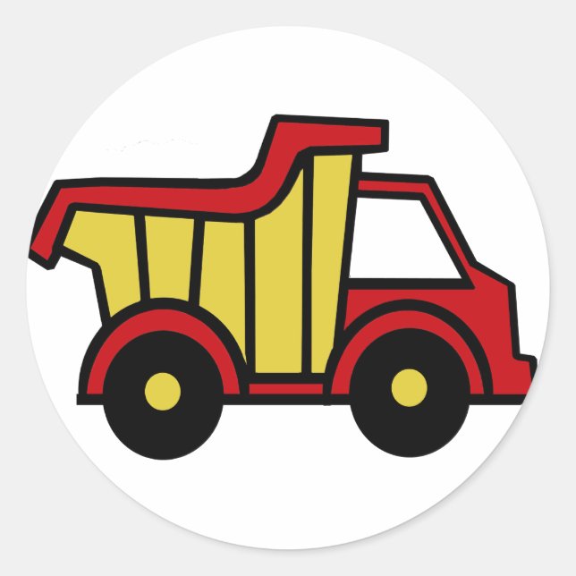 Sticker Rond Amusement de construction / Camion de vidage (Devant)