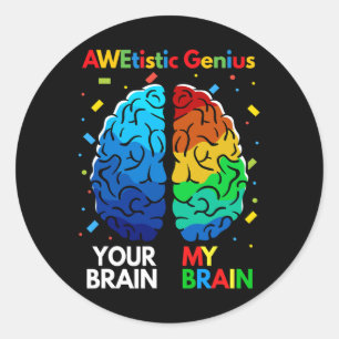 Sticker Rond Amusement Neurodiversité Sensibilisation à l'autis