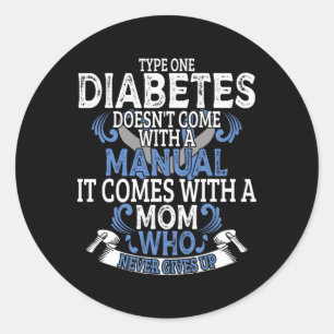 Sticker Rond Amusement Type 1 Diabète T1d Sensibilisation au di