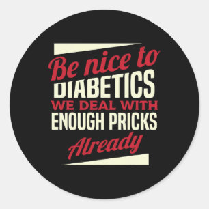 Sticker Rond Amusement Type 1 Diabète T1D Sensibilisation au di
