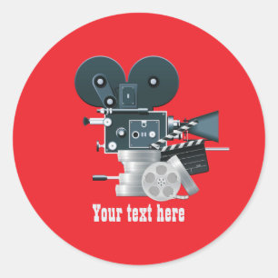 Sticker Rond Amuseurs de films ajoutent du texte