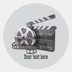 Sticker Rond Amuseurs de films amusants ajoutent du texte 