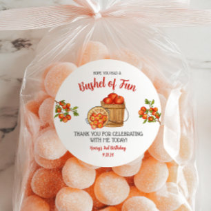 Sticker Rond Amusons-nous un Bushel de plaisir ! Fête d'anniver