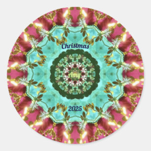 Sticker Rond AMY ~ NOËL 2025 ~ WOW! Rouge vert or