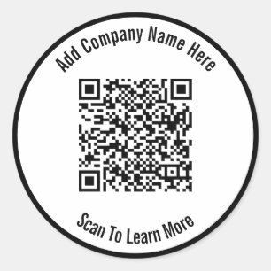 Sticker Rond Analyser le code QR pour en savoir plus Modèle pro