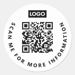 Sticker Rond Analyser mon logo Business QR Code Scannable