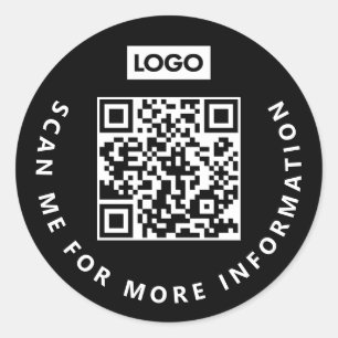 Sticker Rond Analyser mon logo Business QR Code Scannable