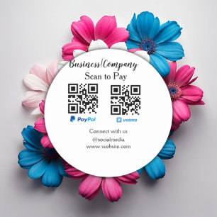 Sticker Rond Analyser pour payer q r code paypal venmo ajouter 