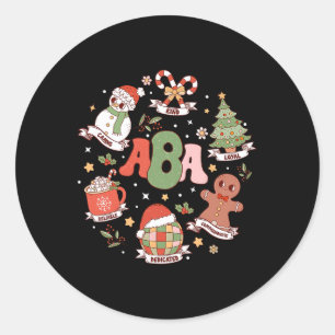 Sticker Rond Analyste de comportement appliqué enseignant Xmas