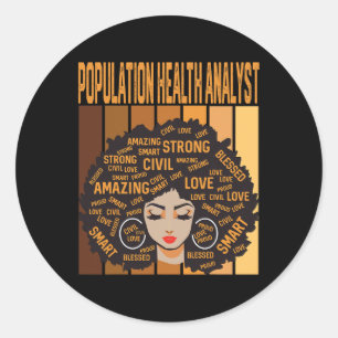 Sticker Rond Analyste de la santé de la population Mois de l'hi