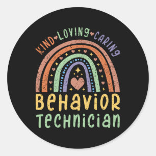 Sticker Rond Analyste du comportement du technicien du comporte