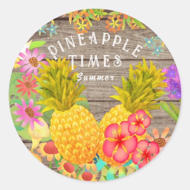 Sticker Rond Ananas (Devant)
