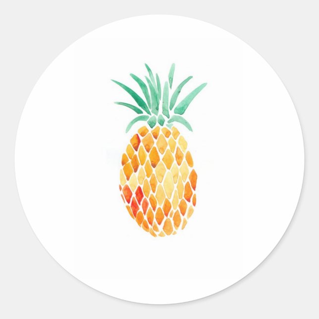 Sticker Rond Ananas couleur eau (Devant)