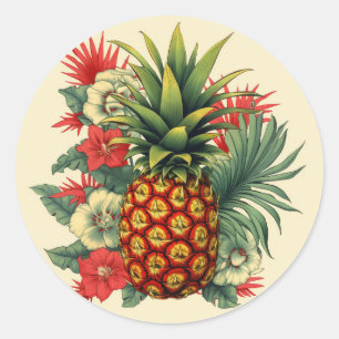 Sticker Rond Ananas de Noël