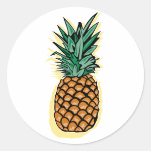 Sticker Rond Ananas délicieux