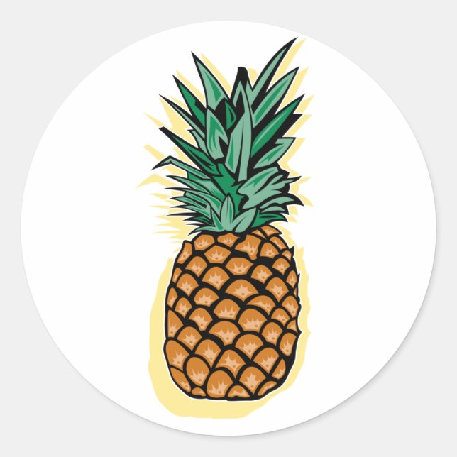 Sticker Rond Ananas délicieux (Devant)