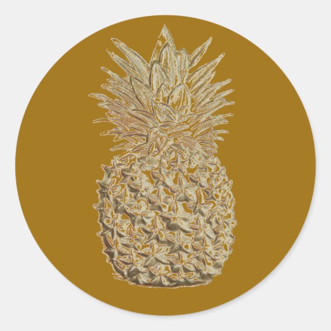 Sticker Rond Ananas d'or (Devant)