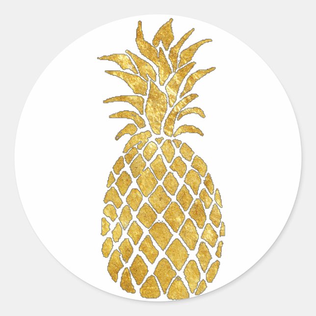 Sticker Rond ananas doré (Devant)