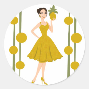 Sticker Rond Ananas elle