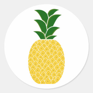 Sticker Rond Ananas jaune