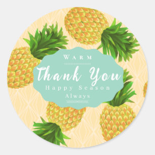 Sticker Rond Ananas Jaune
