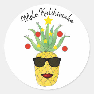Sticker Rond Ananas Mele Kalikimaka