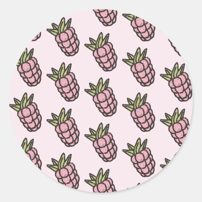 Sticker Rond Ananas Motif Y2K Retro Funky Retro (Devant)
