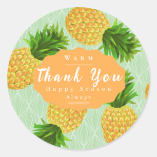 Sticker Rond Ananas Vert