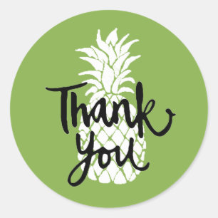 Sticker Rond ananas vert merci