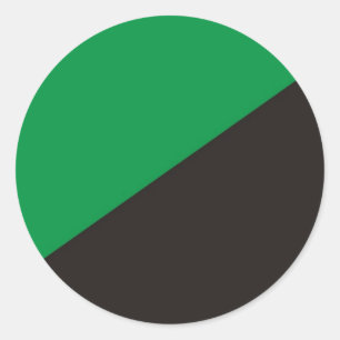 Sticker Rond anarchie éco drapeau vert écologie noire