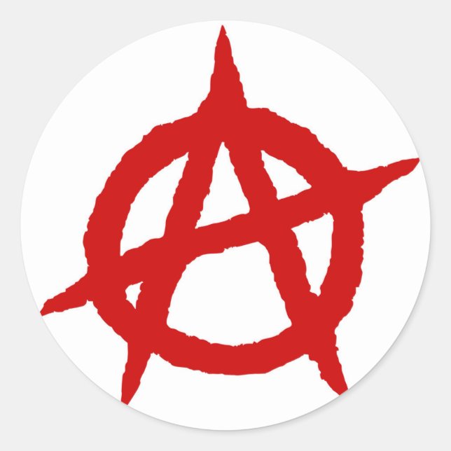 Sticker Rond Anarchie symbole punk rouge musique culture signe  (Devant)
