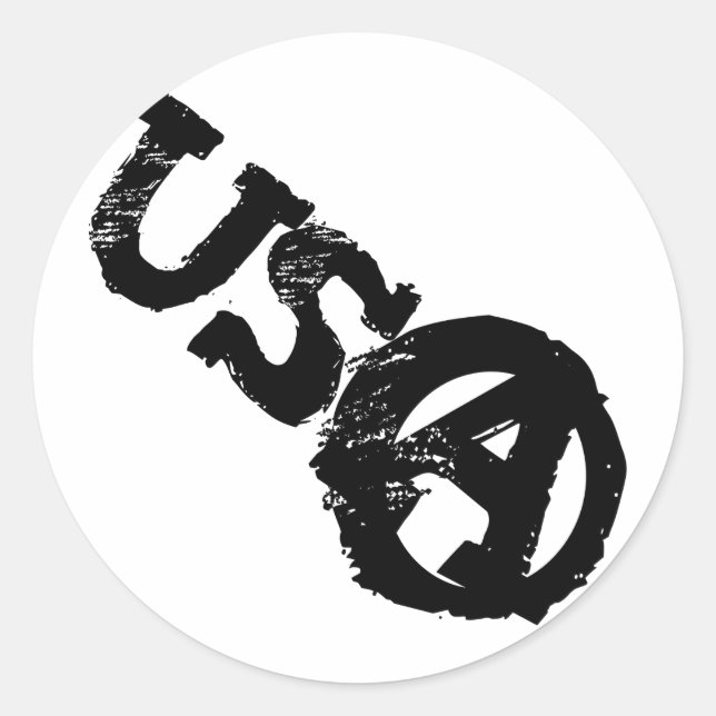 Sticker Rond Anarchiste américain (Devant)