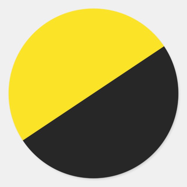 Sticker Rond Anarcho capitalisme drapeau anarchie symbole jaune (Devant)