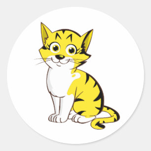 Sticker Rond Anarkitty - Chat noir et jaune