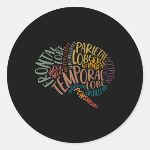 Sticker Rond Anatomie De La Fête Mère Du Cerveau Infirmier Cerv