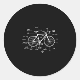 Sticker Rond Anatomie de vélo - pièces de vélo drôles cyclisme