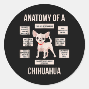 Sticker Rond Anatomie Drôle Du Cadeau Du Chihuahua