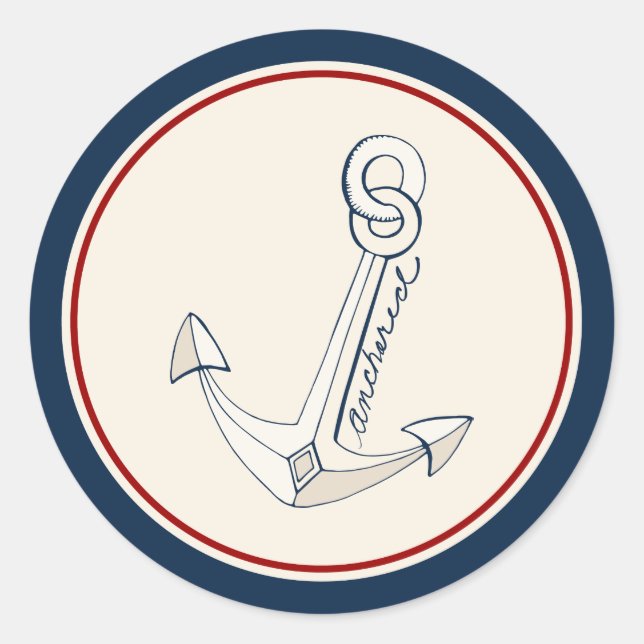 Sticker Rond Anchor de Nautical (Devant)