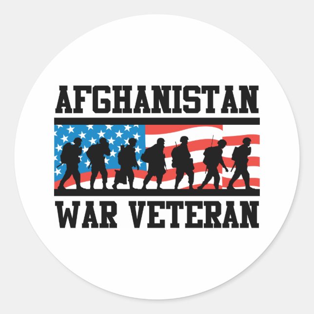 Sticker Rond Ancien combattant de la guerre en Afghanistan (Devant)
