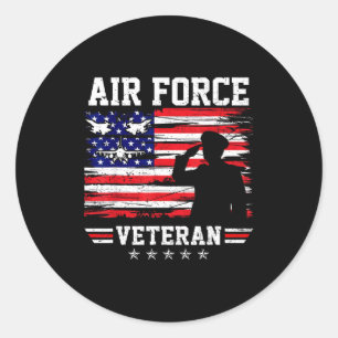 Sticker Rond ancien de l'armée de l'air patriotique drapeau amé