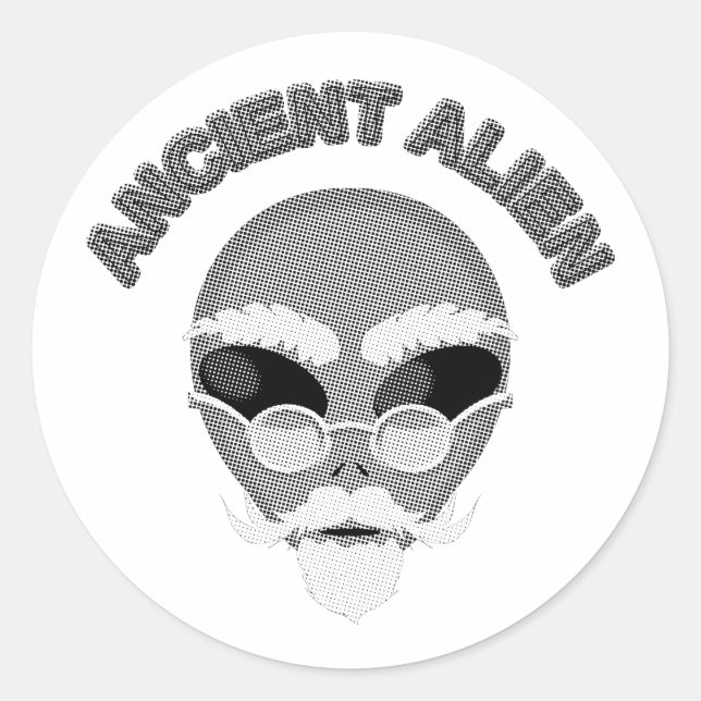 Sticker Rond Ancien journal en chef Alien (Devant)