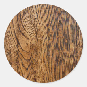 Sticker Rond Ancien look de grain de bois