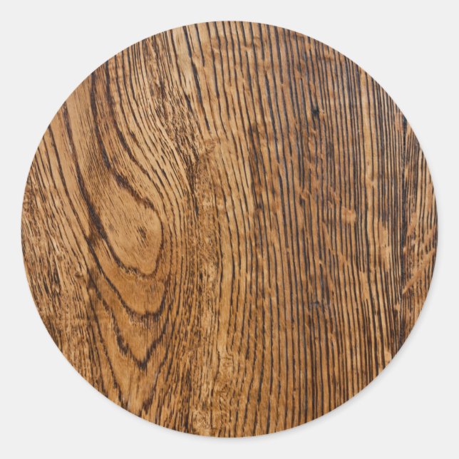 Sticker Rond Ancien look de grain de bois (Devant)
